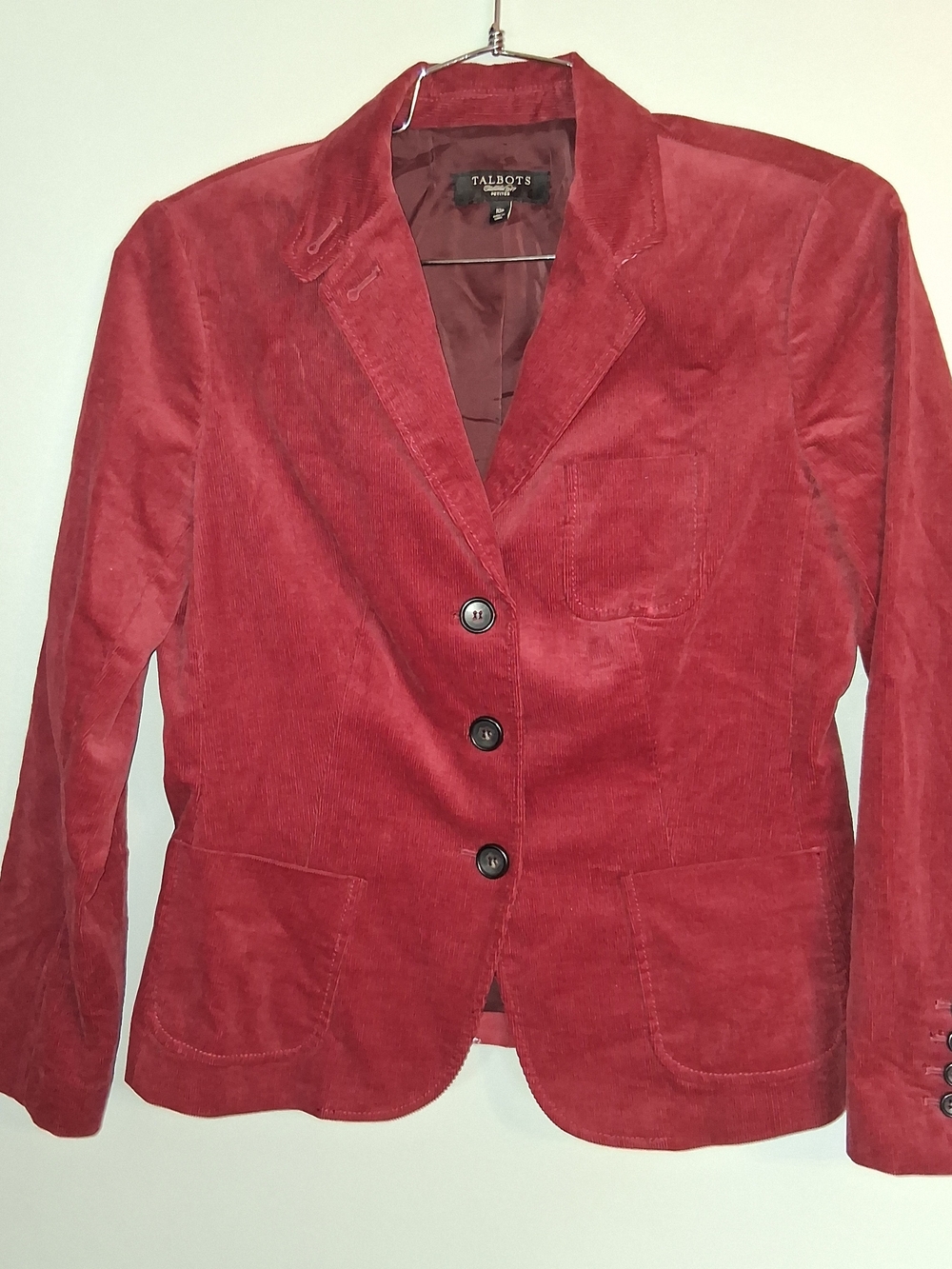 Talbots Red Corduroy Blazer Jacket